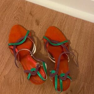 Vibrant Multicolor Strappy Sandals